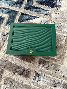 Rolex Green Box with Gold Crown Accent